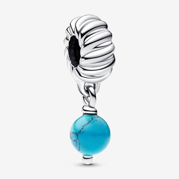 Women's Turquoise-Colored Dangle Charm Sterling Silver Ocean Adventures Bracelet - Picture 4 of 5